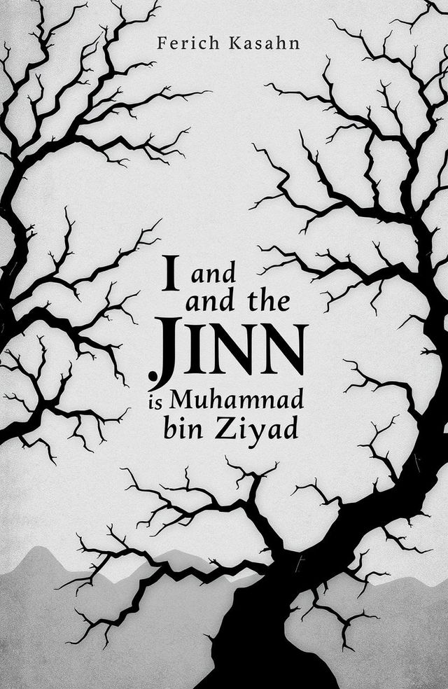 A mysterious book cover design featuring the title 'I and the Jinn is Muhammad bin Ziyad'