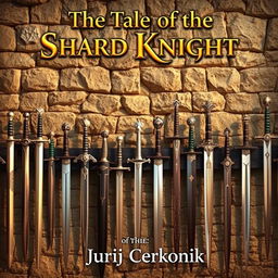 A captivating castle wall filled with a diverse collection of swords, each adorned with intricate and elaborately designed pommels that showcase a range of artistic styles