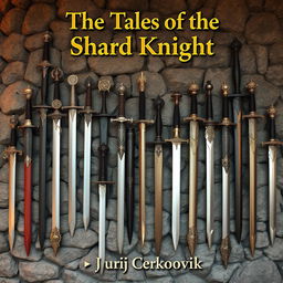 A captivating castle wall filled with a diverse collection of swords, each adorned with intricate and elaborately designed pommels that showcase a range of artistic styles