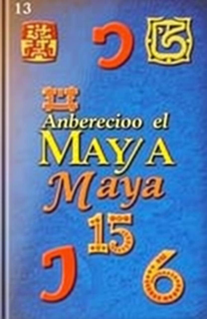 A book cover depicting an ancient Maya number system with vibrant Maya numerals illustrated artistically on a rich blue background