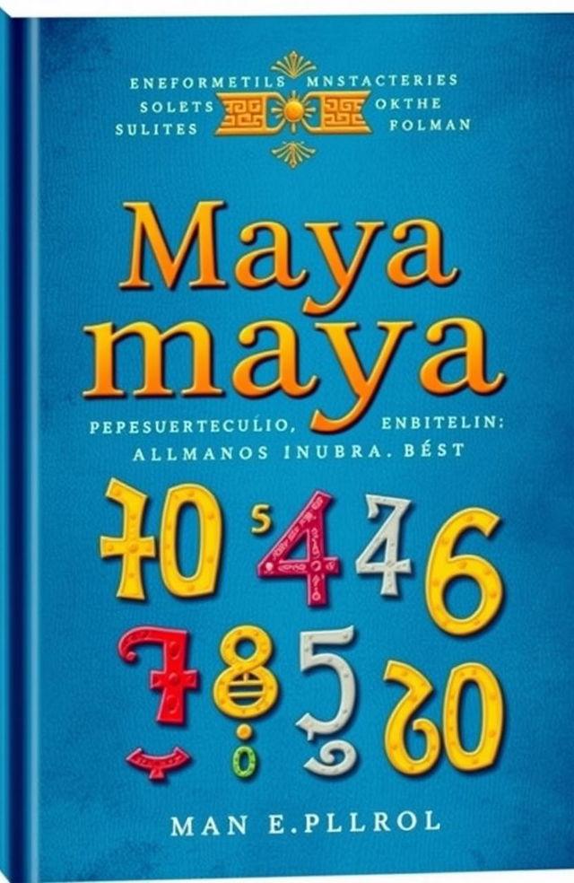 A book cover depicting an ancient Maya number system with vibrant Maya numerals illustrated artistically on a rich blue background