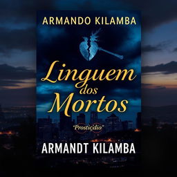 A captivating book cover design for a romance mystery novel titled "Linguagem dos Mortos" with a subtitle "Prosticídio" by the author Armando Kilamba