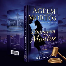 A stunning book cover design for a romance mystery novel titled "Linguagem dos Mortos" with a subtitle "Prosticídio" by the author Armando Kilamba