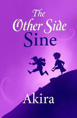 A book cover design featuring shades of purple, with two boys running in the background, capturing a sense of adventure and freedom