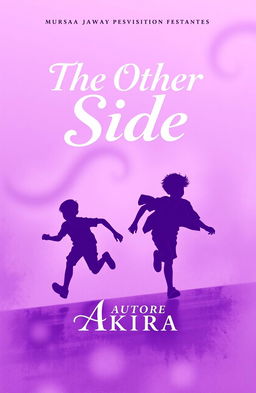 A book cover design featuring shades of purple, with two boys running in the background, capturing a sense of adventure and freedom
