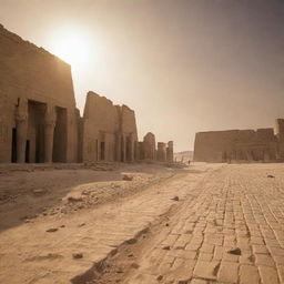 By the next day, the vibrant landscapes surrounding the Pharaoh's palace wilt under the scorching, relentless sun as a long and severe drought - a divine wrath - befalls Pharaoh and his followers.