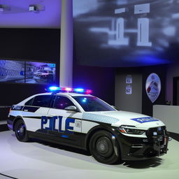 State-of-the-art police vehicles equipped with the latest technological advancements, showcasing sleek design, advanced safety features and superior speed capabilities.