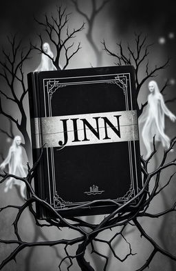 A mysterious book about jinn, designed in a dark yet intriguing way