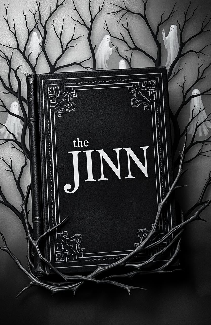 A mysterious book about jinn, designed in a dark yet intriguing way