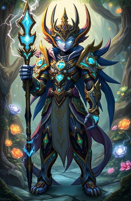 A fantastical character known as Empologoma Etalya-mudo, blending elements of technology and magic