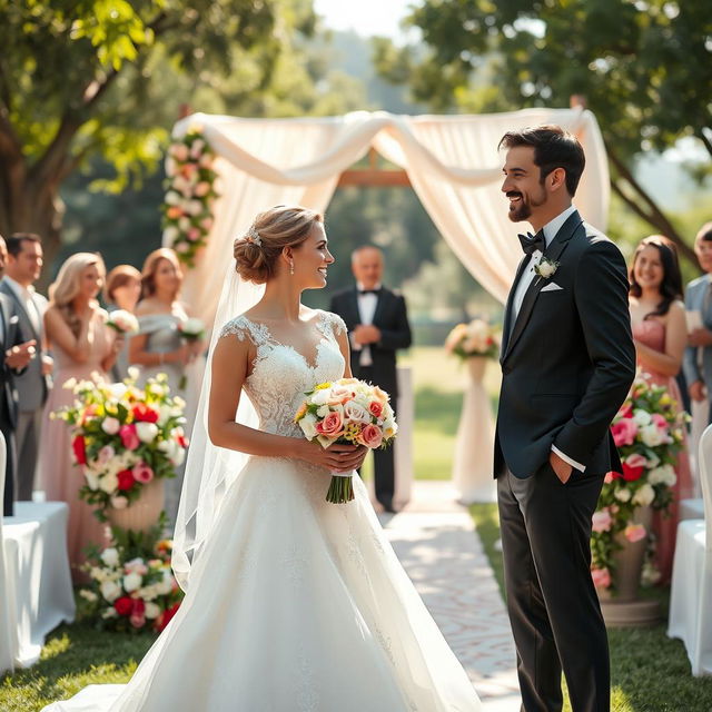 A beautiful and enchanting wedding scene capturing the essence of love and celebration