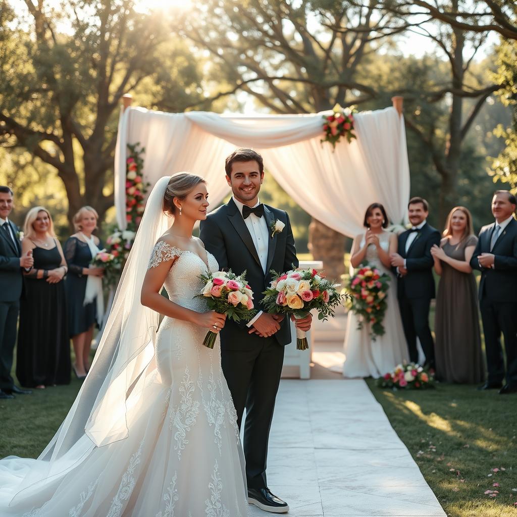 A beautiful and enchanting wedding scene capturing the essence of love and celebration