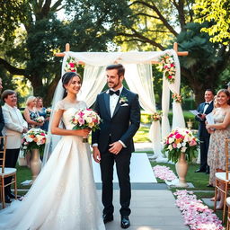 A beautiful and enchanting wedding scene capturing the essence of love and celebration