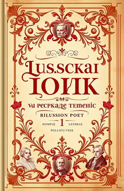 A beautifully designed book cover for a poetry collection titled 'Русская поэзия в зеркале времени: Поэмы Том 1 Золотой век'