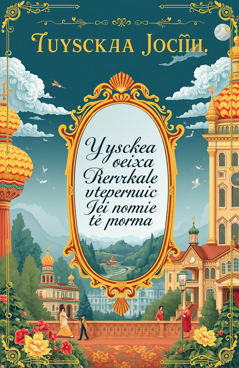 A beautifully illustrated cover for a poetry book titled 'Русская поэзия в зеркале времени: Поэмы Том 1 Золотой век'