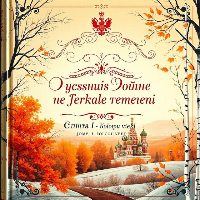 A beautifully designed book cover for a poetry collection titled 'Русская поэзия в зеркале времени: Поэмы Том 1 Золотой век'