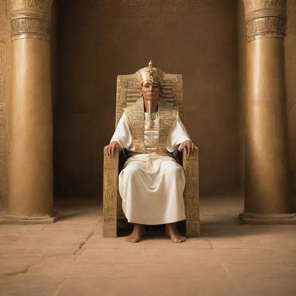 Despite the divine intervention, a living Pharaoh, comfortably seated in his grand throne room, displays an unabated arrogance, a defiance that casts an ominous shadow over the rejuvenated land.