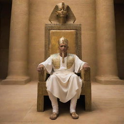 Despite the divine intervention, a living Pharaoh, comfortably seated in his grand throne room, displays an unabated arrogance, a defiance that casts an ominous shadow over the rejuvenated land.