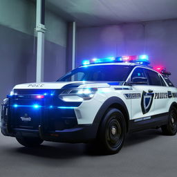 State-of-the-art police vehicles equipped with the latest technological advancements, showcasing sleek design, advanced safety features and superior speed capabilities.