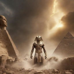 Answering the Pharaoh's defiance, divine wrath takes form of a furious cyclone. It sweeps across ancient Egypt, tormenting the Pharaoh and his followers, a powerful testament to the consequences of arrogance.