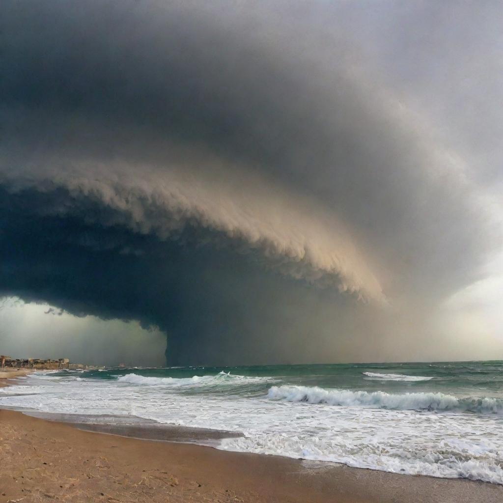 As quickly as it descended, the divine cyclone dissipates at the command of Allah. The skies clear, leaving behind a storm-ravaged Egypt etched with the consequences of defiance against divine will.