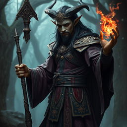 A captivating full-body representation of a mage elf with beautiful black skin, showcasing a powerful and mystical presence