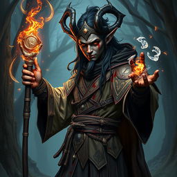 A captivating full-body representation of a mage elf with beautiful black skin, showcasing a powerful and mystical presence