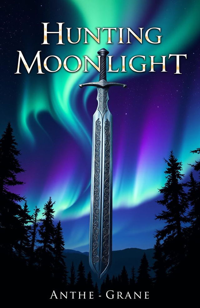 A captivating book cover for the fantasy novel 'Hunting Moonlight'