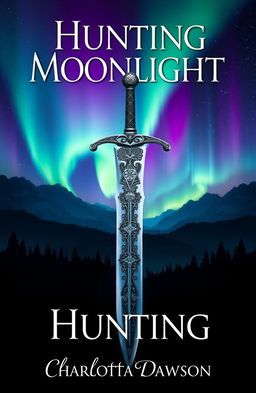 A captivating book cover for a fantasy novel titled 'Hunting Moonlight' by Charlotta Dawson