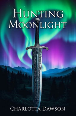 A captivating book cover for a fantasy novel titled 'Hunting Moonlight' by Charlotta Dawson