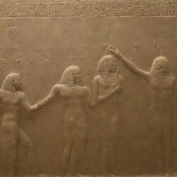 At an instant divine command, the lice infestation disappears. The surviving followers of Pharaoh, wearied by the trials, brighten up, their faces flushed with relief and joy at this unexpected, divine relief.