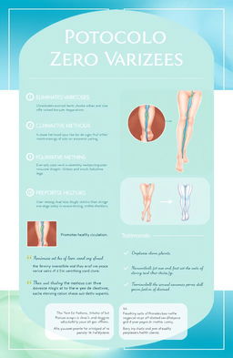 An informative poster design about 'Protocolo Zero Varizes', featuring a clean and modern layout