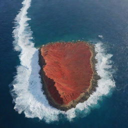 Following a divine command, the Red Sea parts spectacularly into two, creating towering walls of unyielding water, held at bay as if by invisible hands, allowing a dry path to emerge in the midst.