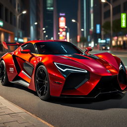 A futuristic 2025 Demon Car, showcasing an aggressive and streamlined design with sharp edges and a bold stance