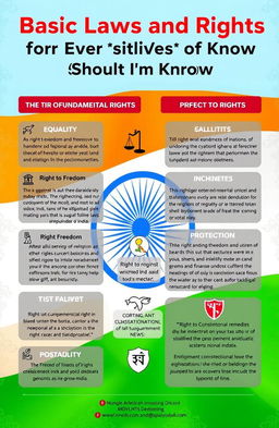 An informative graphic illustrating the basic laws and rights that every citizen of India should know