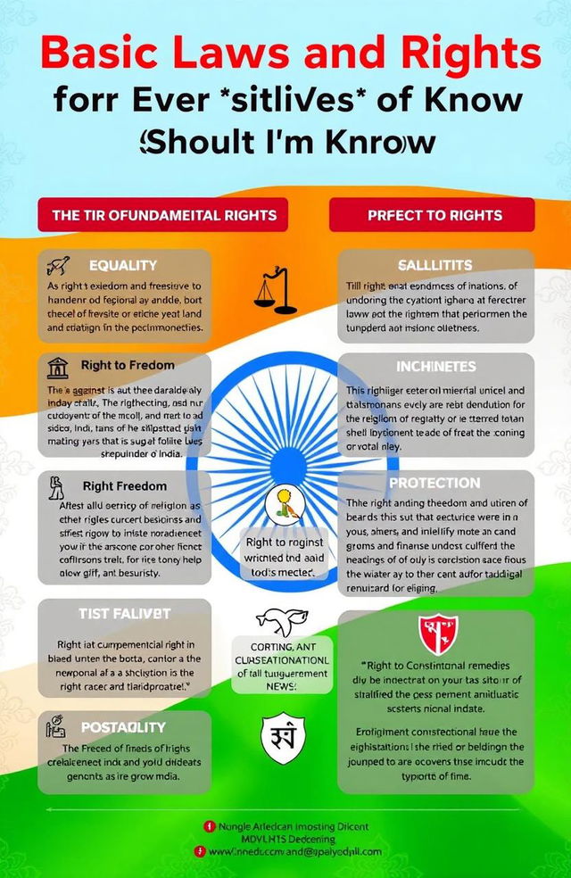 An informative graphic illustrating the basic laws and rights that every citizen of India should know