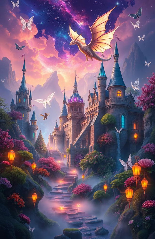 A mystical and enchanting kingdom, known as the Kingdom of Unique Magic, filled with vibrant colors and magical creatures