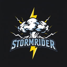 A bold and striking logo for a hard rock band named 'Stormrider'