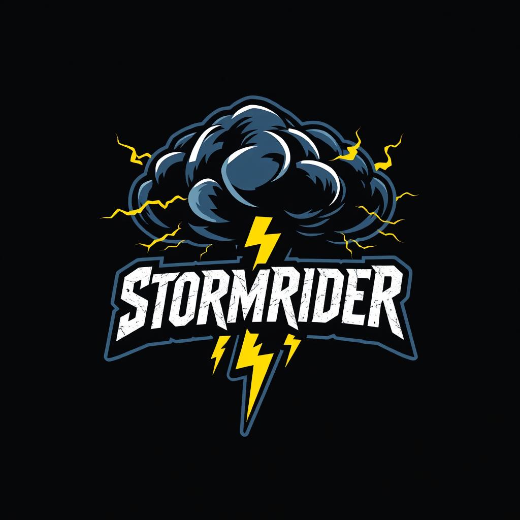 A bold and striking logo for a hard rock band named 'Stormrider'