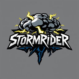 A bold and striking logo for a hard rock band named 'Stormrider'