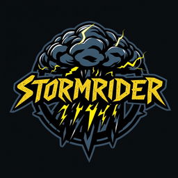 A bold and striking logo for a hard rock band named 'Stormrider'