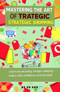 An eye-catching e-book cover for a book titled 'Mastering the Art of Strategic Shopping'