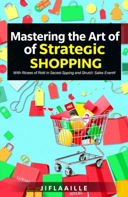 An eye-catching e-book cover for a book titled 'Mastering the Art of Strategic Shopping'