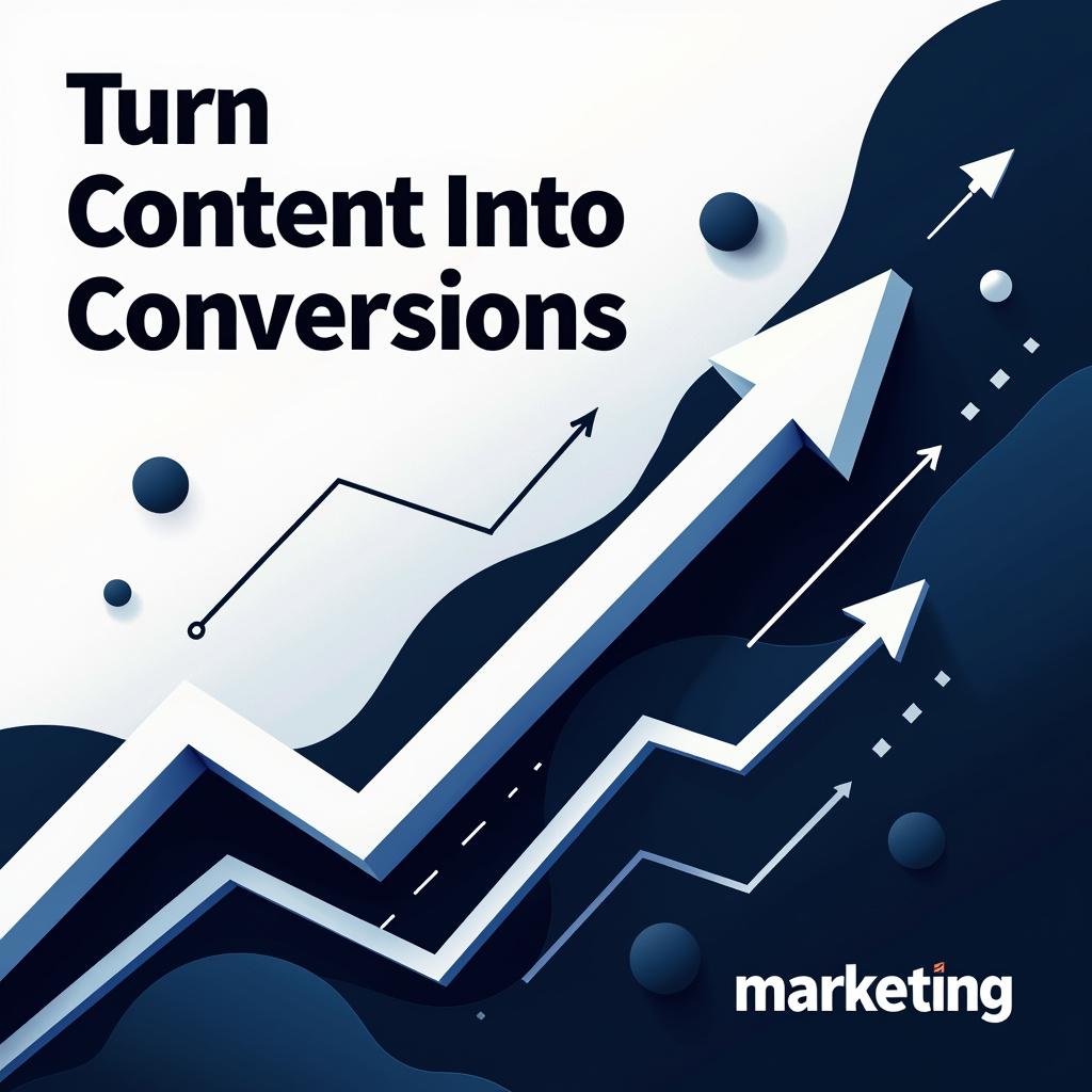 A beautifully professionally designed poster titled 'Turn Content Into Conversions'