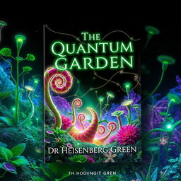 A captivating book cover design for 'The Quantum Garden' by Dr