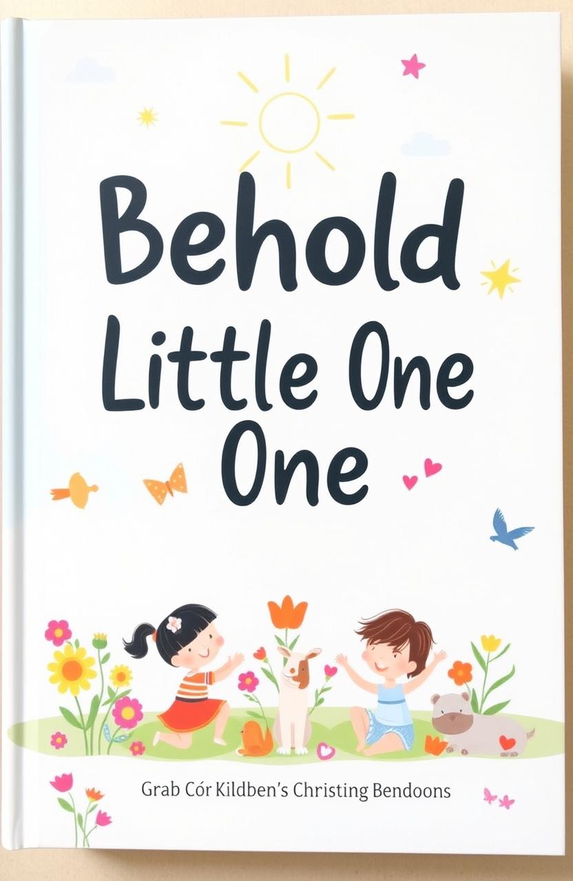 A beautifully illustrated cover for a children's Christian living book titled 'Behold Your Little One'