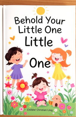 A beautifully illustrated cover for a children's Christian living book titled 'Behold Your Little One'