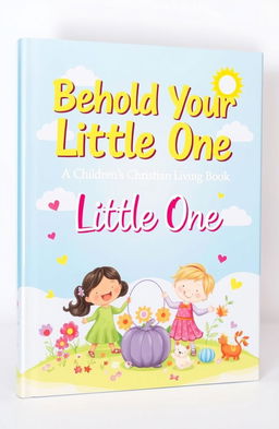 A beautifully illustrated cover for a children's Christian living book titled 'Behold Your Little One'