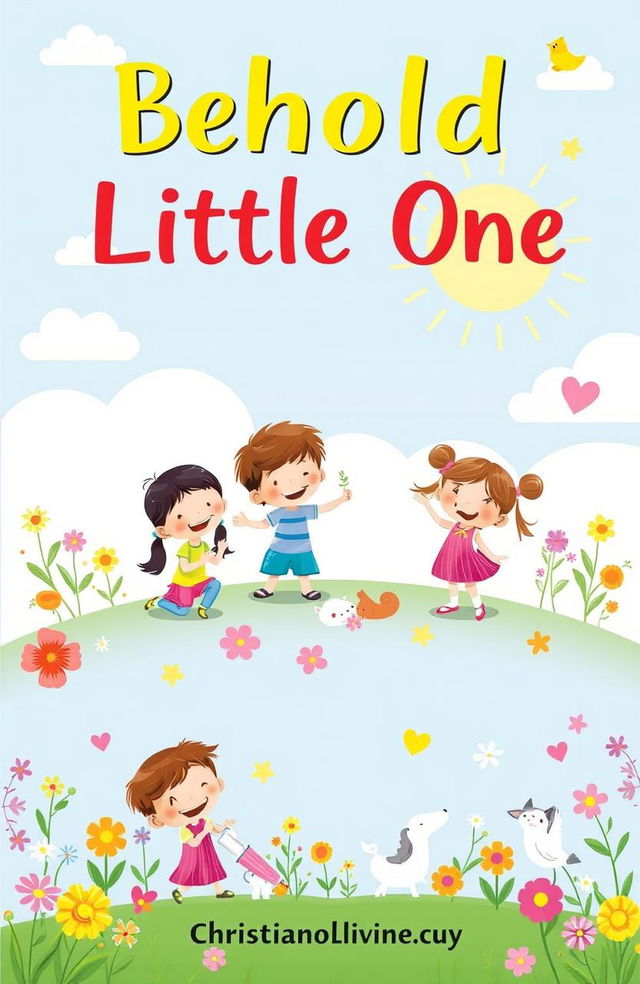 A beautifully illustrated cover for a children's Christian living book titled 'Behold Your Little One'