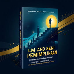 A visually striking book cover design for a title called 'Ilmu dan Seni Kepemimpinan: Strategi Sukses Memimpin Organisasi'